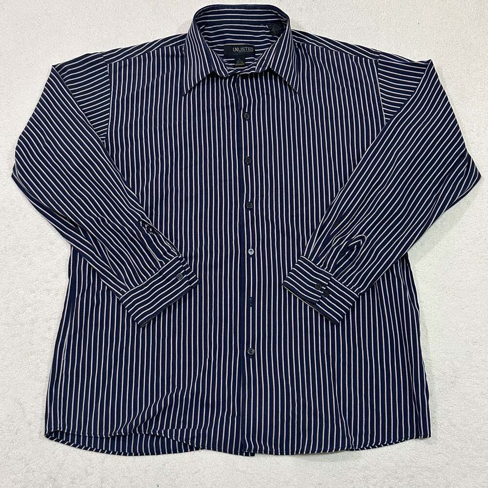 Unlisted/Kenneth Cole Men's Long Sleeve Striped Modern Fit Button Down Shirt